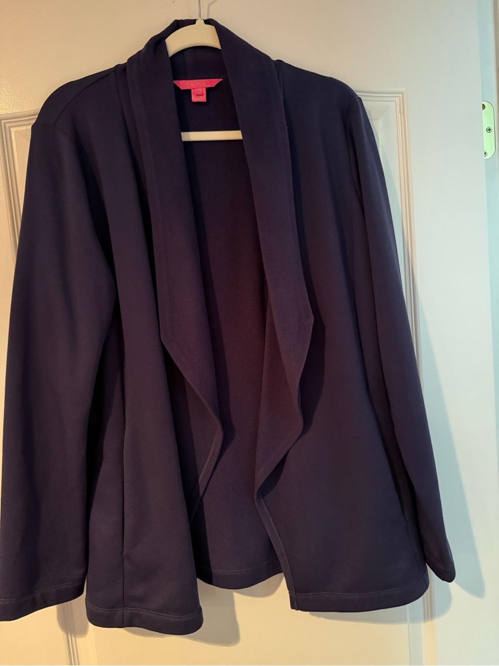 Lilly Pulitzer Galia Fleece Wrap Cardigan in Navy . Size XL
